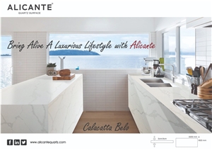Calacatta Gold Quartz Stone for Countertops