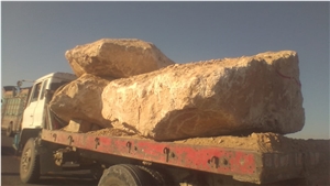 Travertine Filter Stone - Karmel White Travertine Blocks