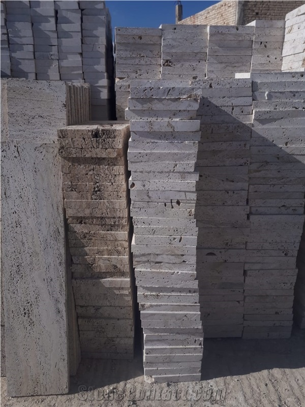 Travertine Filter Stone - Karmel White Travertine Blocks