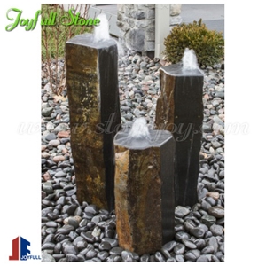 Black Basalt Water Pillar Fountain Basalt Column