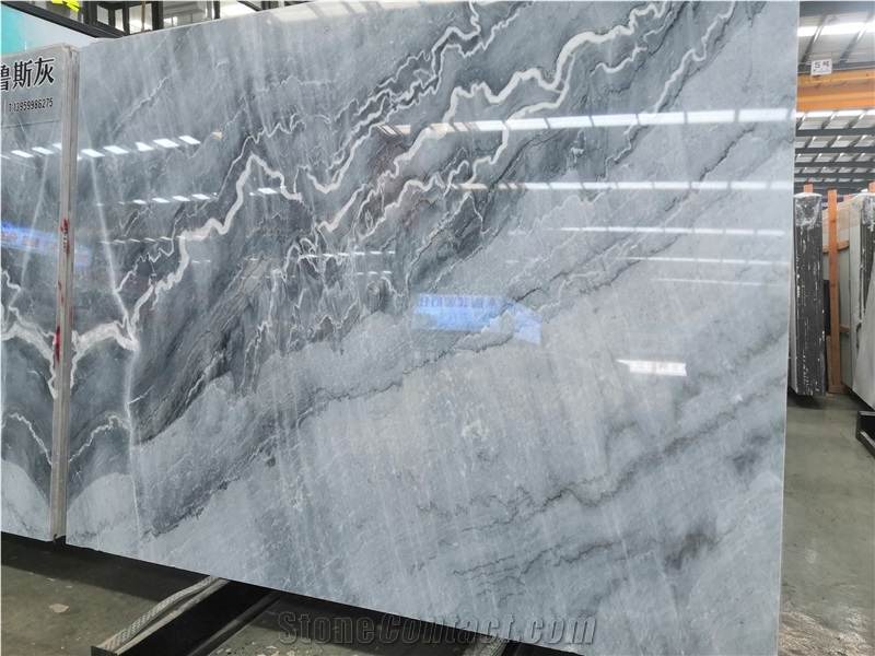 Bruce Silver Grey Marble Book Match