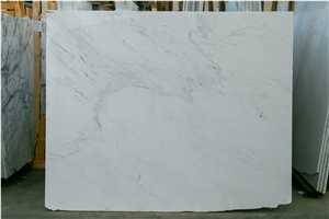 Ariston White Marble Slab with Little Grey Texture Ariston White Marble Slab with Little Grey Texture