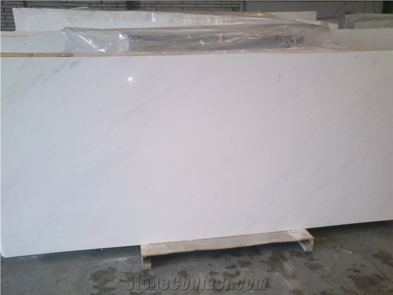 Ariston White Marble Slab with Little Grey Texture