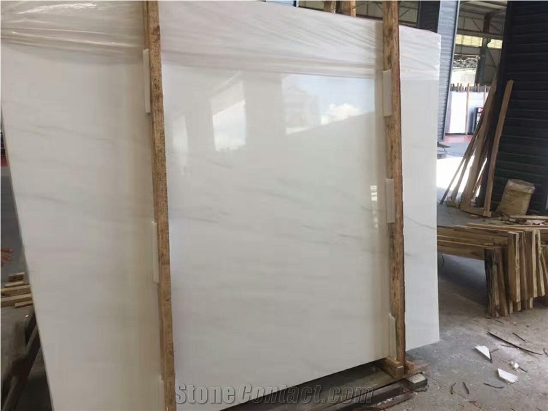 Ariston White Marble Slab with Little Grey Texture