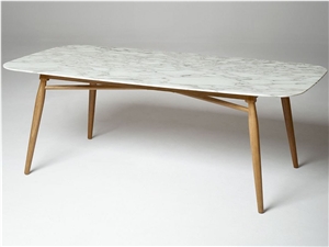 Calacatta Carrara White Marble Conference Table Top 10 Seat Design