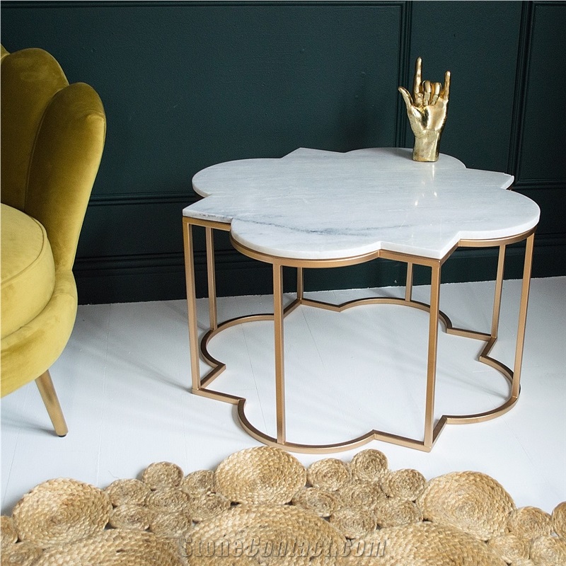 Calacatta Carrara White Marble Conference Table Top 10 Seat Design