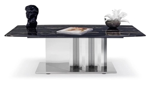 Grey Marquina Marble Office Meeting Table 8 Seat
