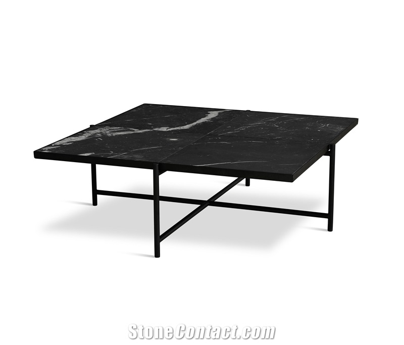 Grey Marquina Marble Office Meeting Table 8 Seat