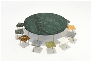 India Forest Green Marble Round Table Furniture