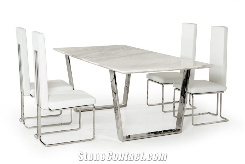 Italy Carrara White Marble 10 Seat Coffee Table