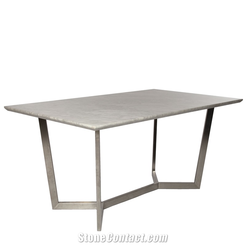 Italy Carrara White Marble 10 Seat Coffee Table