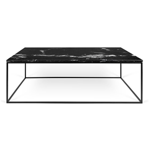 Silver Dragon Black Marble Interior Rectangle 8 Seat Dinner Table