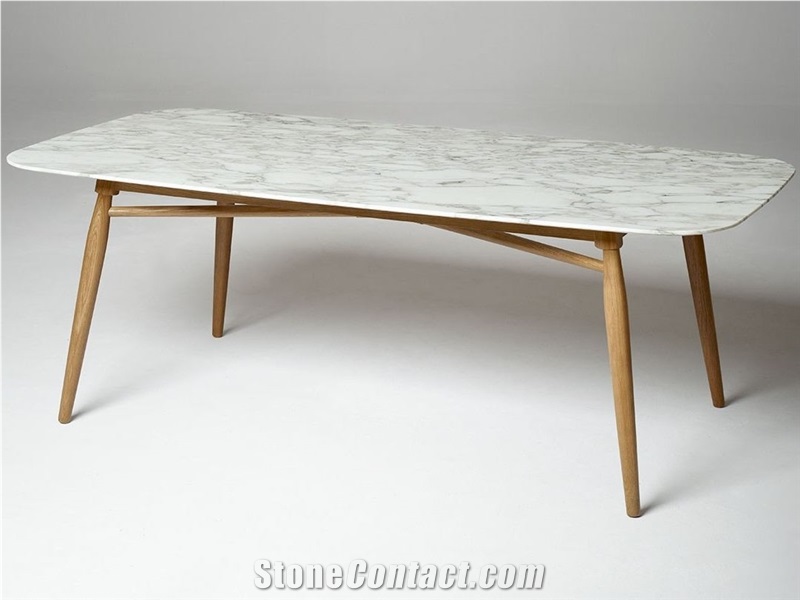 Super White Quartzite Round Table Top Stone Furniture