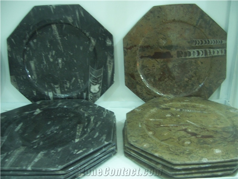 Fossilized Marble Plates and Dishes