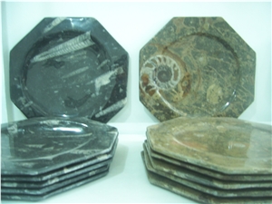Fossilized Marble Plates and Dishes