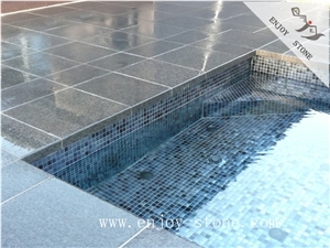 Flamed G684 Black Basalt Pool Coping,Project