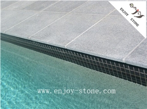 Flamed G684 Black Basalt Pool Project