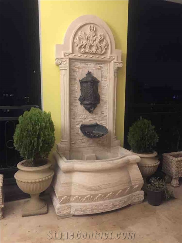 Travertine Wall Mounted Fountain