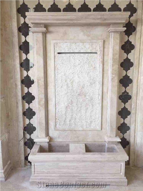 Travertine Wall Mounted Fountain