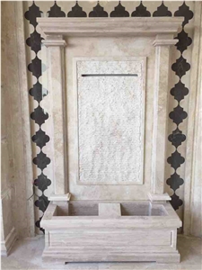 Travertine Wall Mounted Fountain