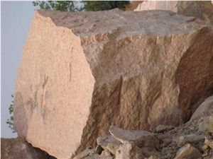 Ekachai Orange Owned Quarry Red Granite Raw Blocks