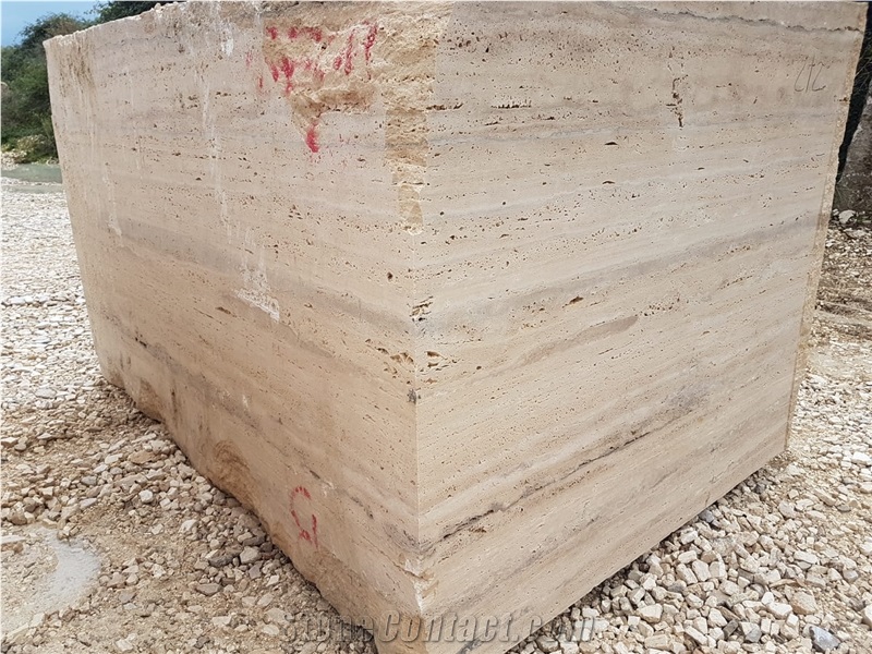 Travertine Tiger Blocks, Travertino Rapolano Noce Blocks