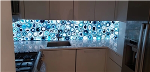 Blue Agate Gemstone Kitchen Countertops