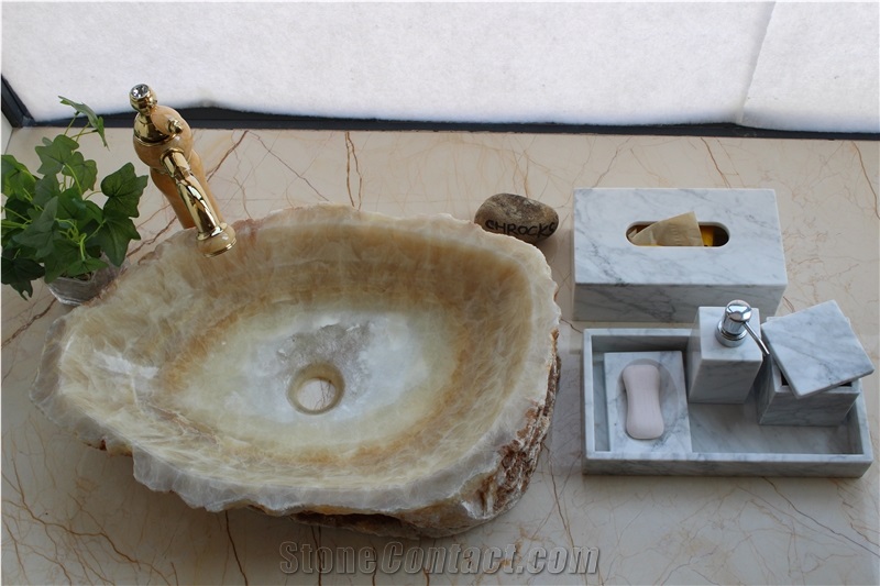 Honey Onyx Wahs Basin, Marble Stone Sinks