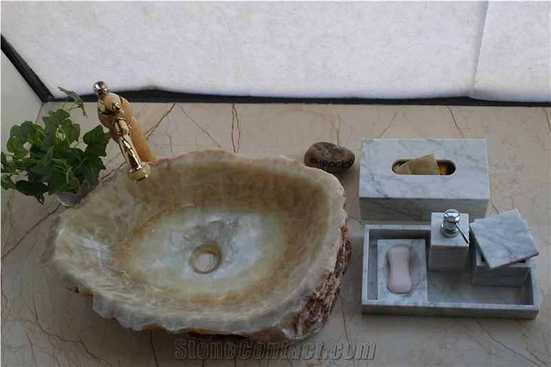 Honey Onyx Wahs Basin, Marble Stone Sinks