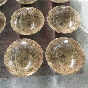 Light Emperador Marble Sink,Brown Marble Basins
