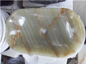 White Onyx Oval Basins, Stone Bathroom Sink