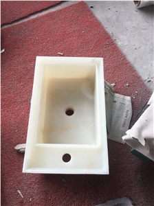 White Onyx Wash Basin, Nature Stone Bathroom Sinks