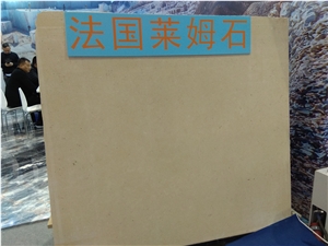 French Beige Limestone Slabs, Tiles