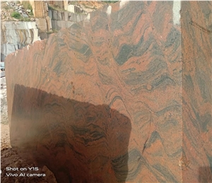 Red Multicolour, Multicolor Red Granite Block