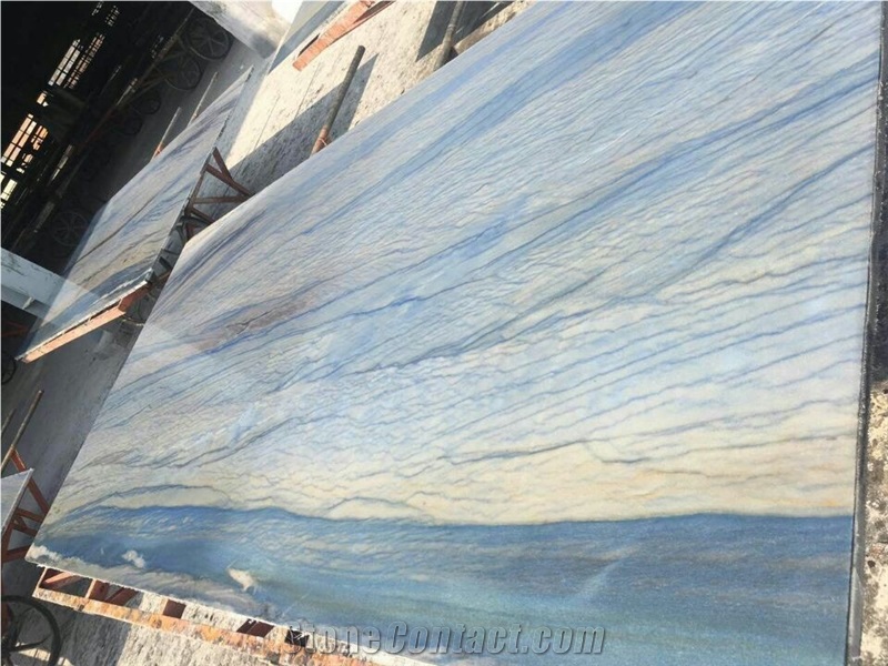 Azul Macaubas Vanity Blue Quartzite Countertop