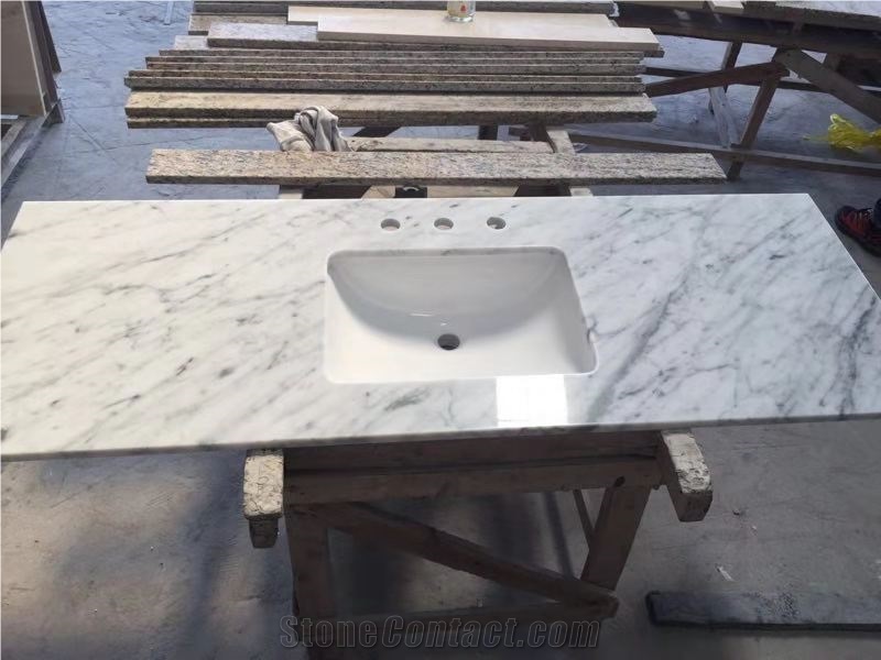 Carrara White Marble Bath Countertop &Vanity