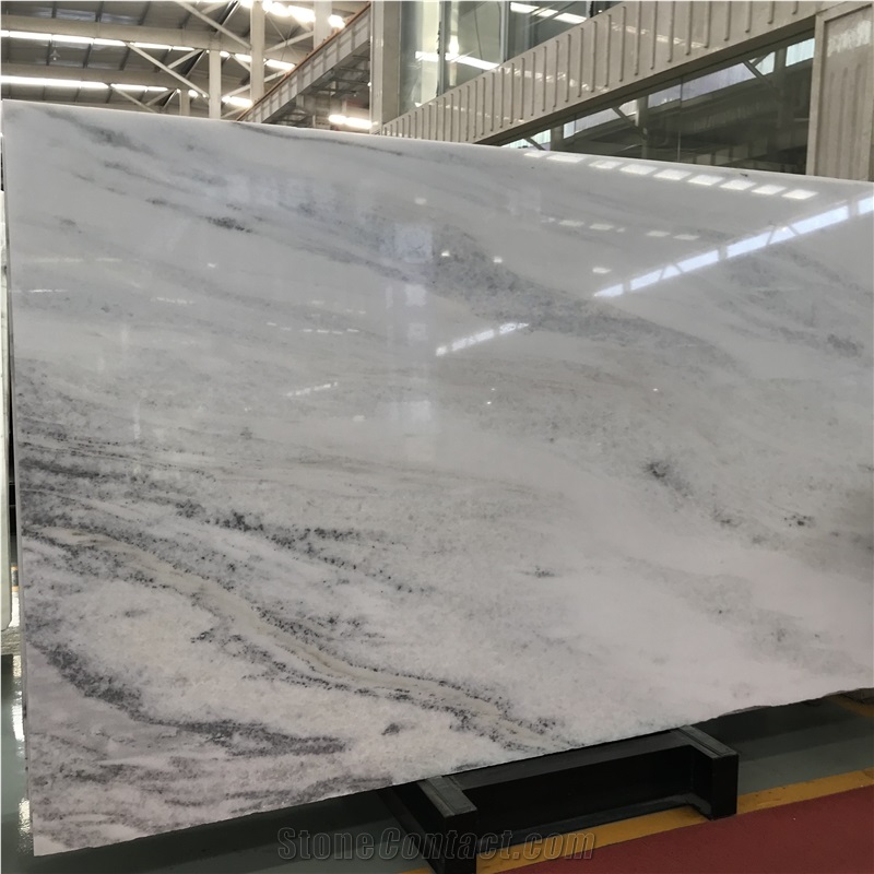 Beautiful White Blue Crystal Marble Slab and Tile