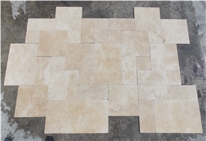 Classic Travertine French Pattern Tumbled Tile
