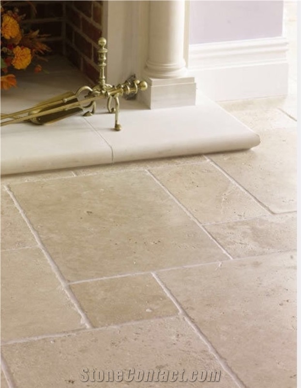 Classic Travertine French Pattern Tumbled Tile