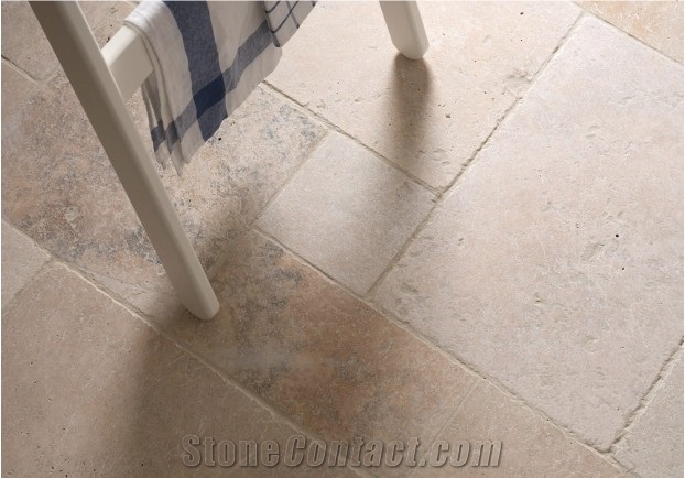 Classic Travertine French Pattern Tumbled Tile
