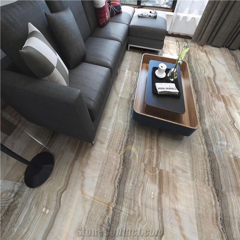 Beige Onyx Big Slab, Wooden White Ice Onyx Slab