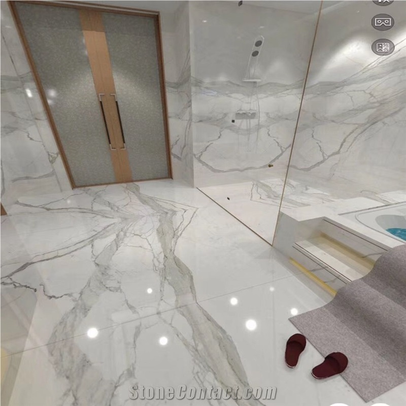 Laminate Panel Bianco Calacatta White Marble Tile