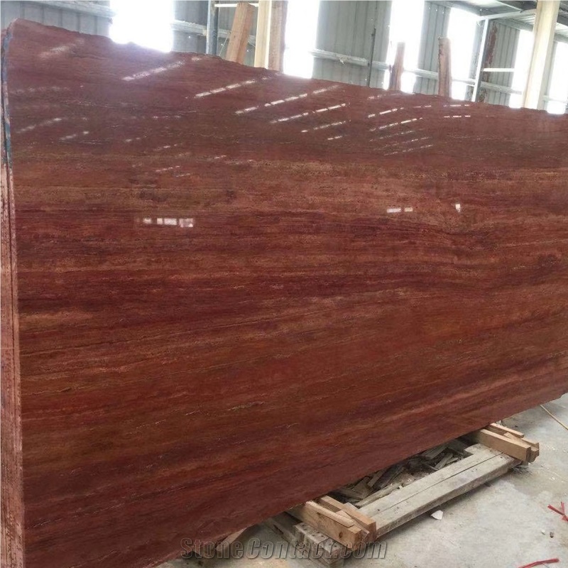 Red Travertine Slabs 18 mm and Wall Tiles