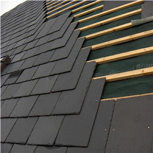 China Honed Black Slate Roof Tile