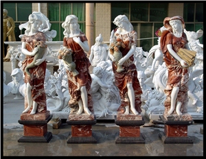 Colored Four Season Lady Marble Garden Statue