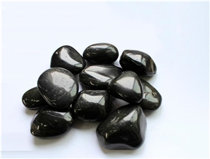 Decorative Black Polished Pebble Stone