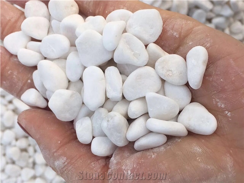 Garden Natural Tumbled Round Snow White Pebble Stone