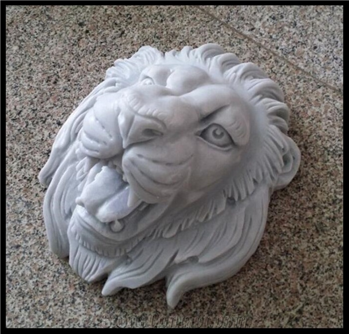 Marble Garden Lion Head Stone Water Fountain