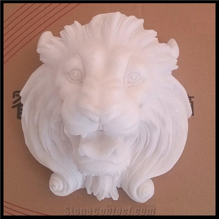 Marble Garden Lion Head Stone Water Fountain