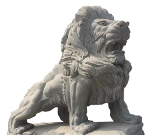 Sunset Red Marble Pair Of Lions Sculpture for Sale
